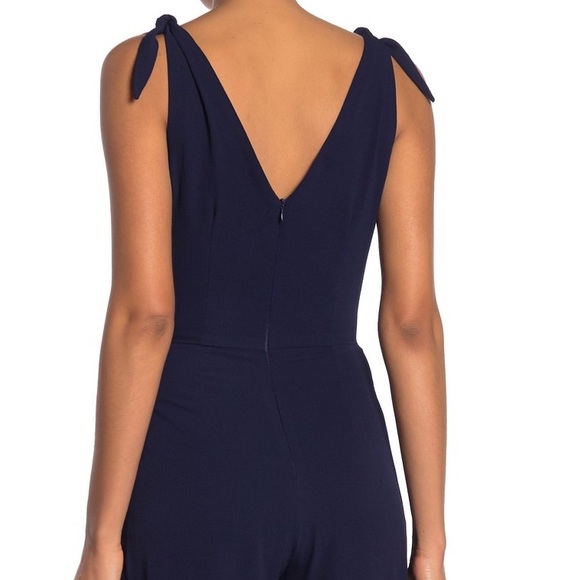 Betsey Johnson Navy Seals Tie Shoulder Wide Leg Jumpsuit Size 8 New w/Tag $128 - Picture 4 of 8